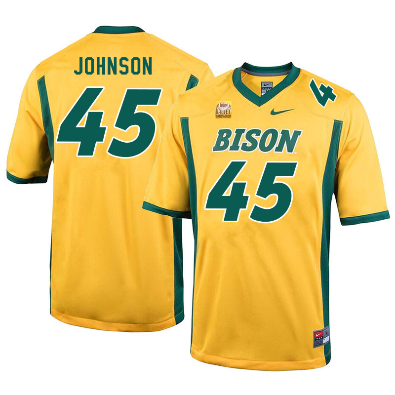 Men #45 Owen Johnson North Dakota State Bison College Football Jerseys Sale-Yellow - Click Image to Close